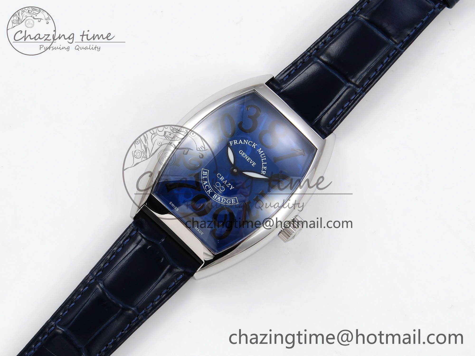 Crazy Hours SS TWF Best Edition Blue Dial on Blue Leather Strap A23J