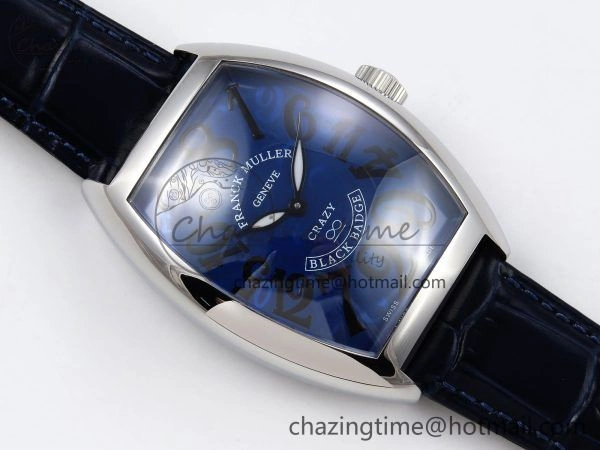 Crazy Hours SS TWF Best Edition Blue Dial on Blue Leather Strap A23J