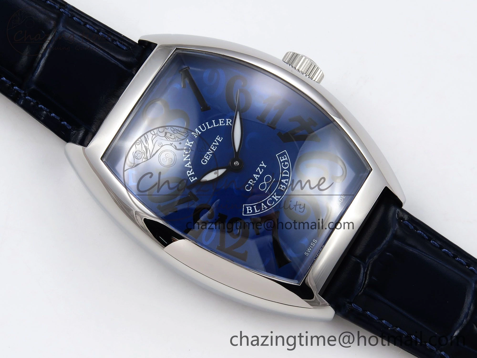 Crazy Hours SS TWF Best Edition Blue Dial on Blue Leather Strap A23J