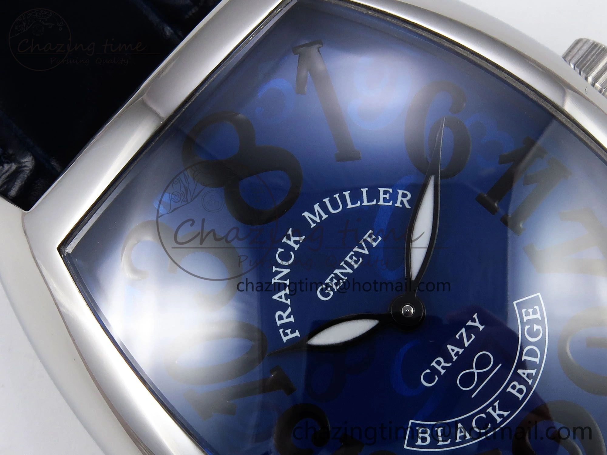 Crazy Hours SS TWF Best Edition Blue Dial on Blue Leather Strap A23J