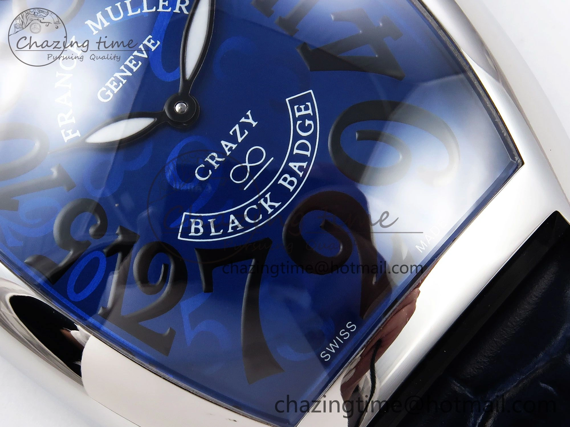 Crazy Hours SS TWF Best Edition Blue Dial on Blue Leather Strap A23J