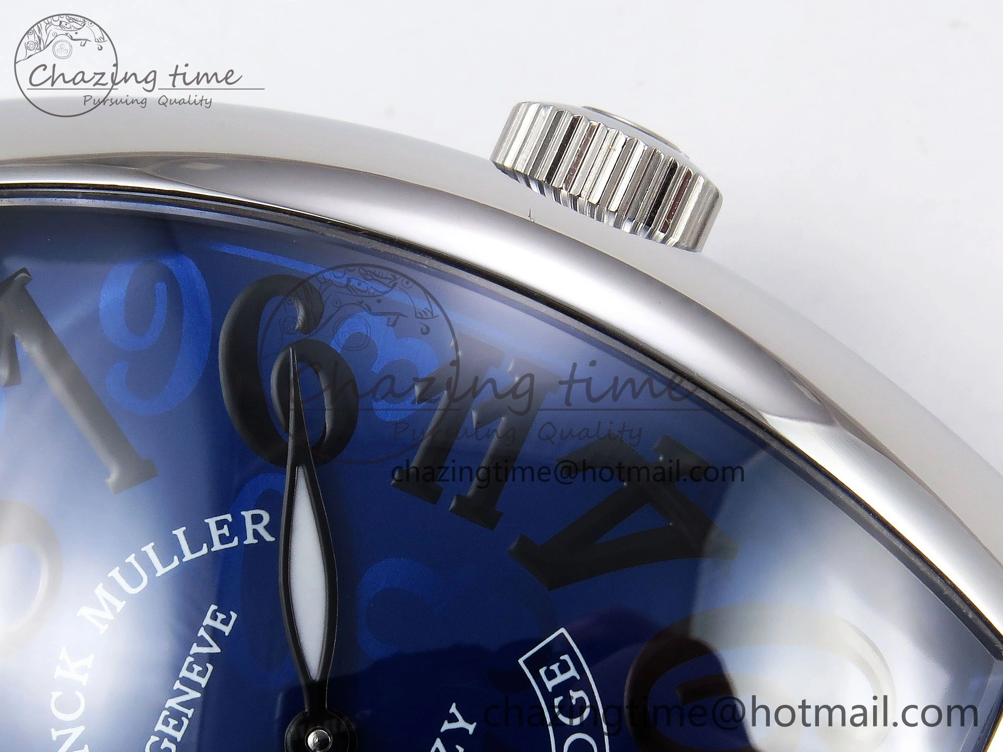 Crazy Hours SS TWF Best Edition Blue Dial on Blue Leather Strap A23J