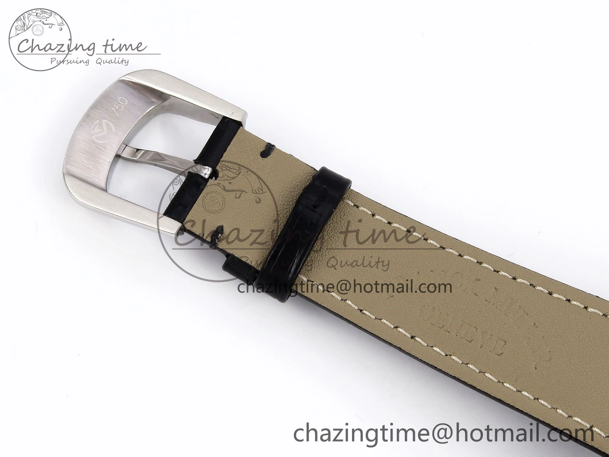 Crazy Hours SS TWF Best Edition Gray Dial Diamonds Bezel on Black Leather Strap A23J