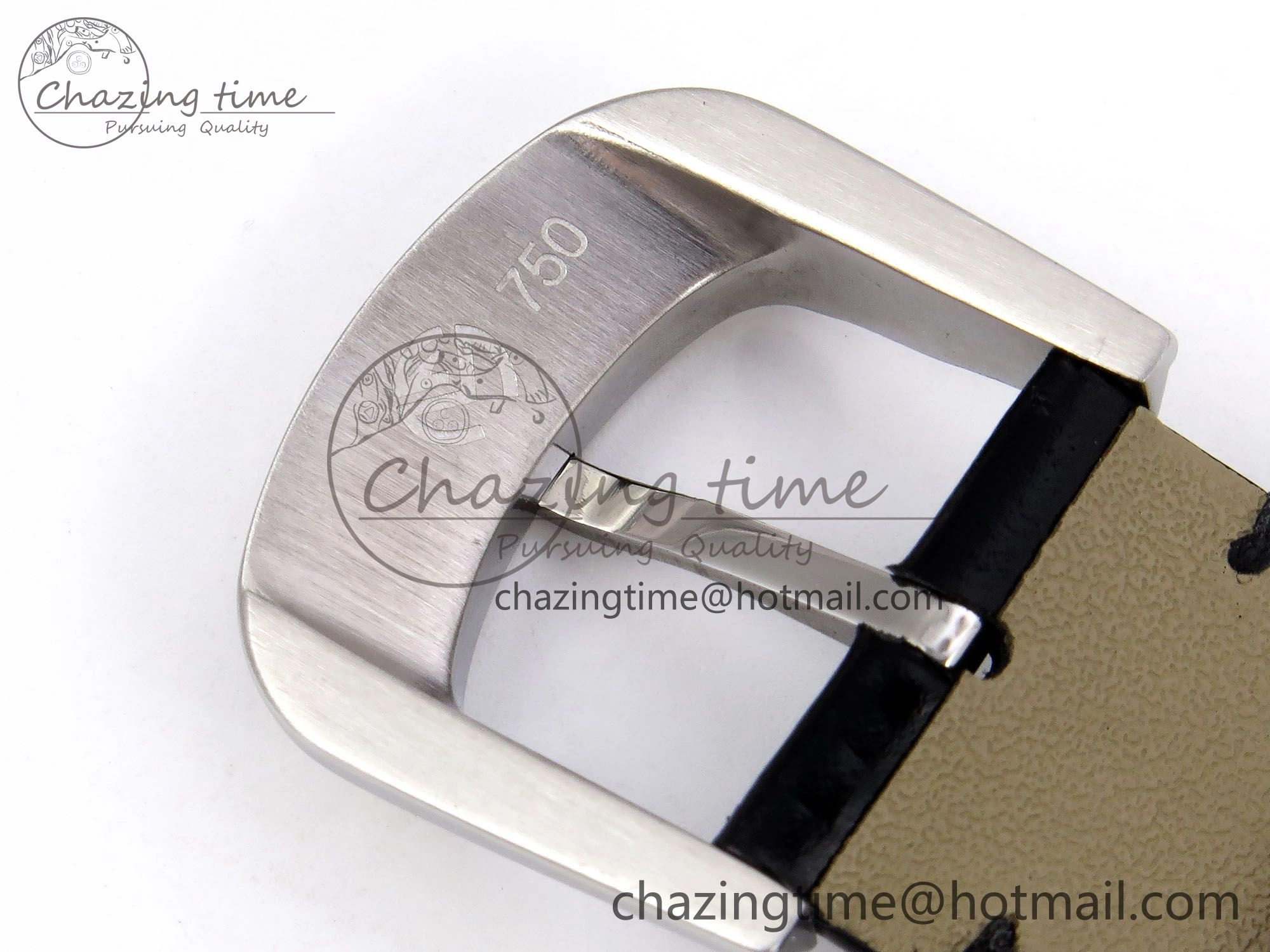 Crazy Hours SS TWF Best Edition Gray Dial Diamonds Bezel on Black Leather Strap A23J
