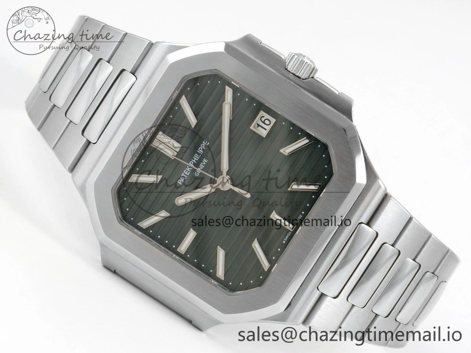 Cubitus 5821 SS PPF Best Edition Green Dial on SS Bracelet A330