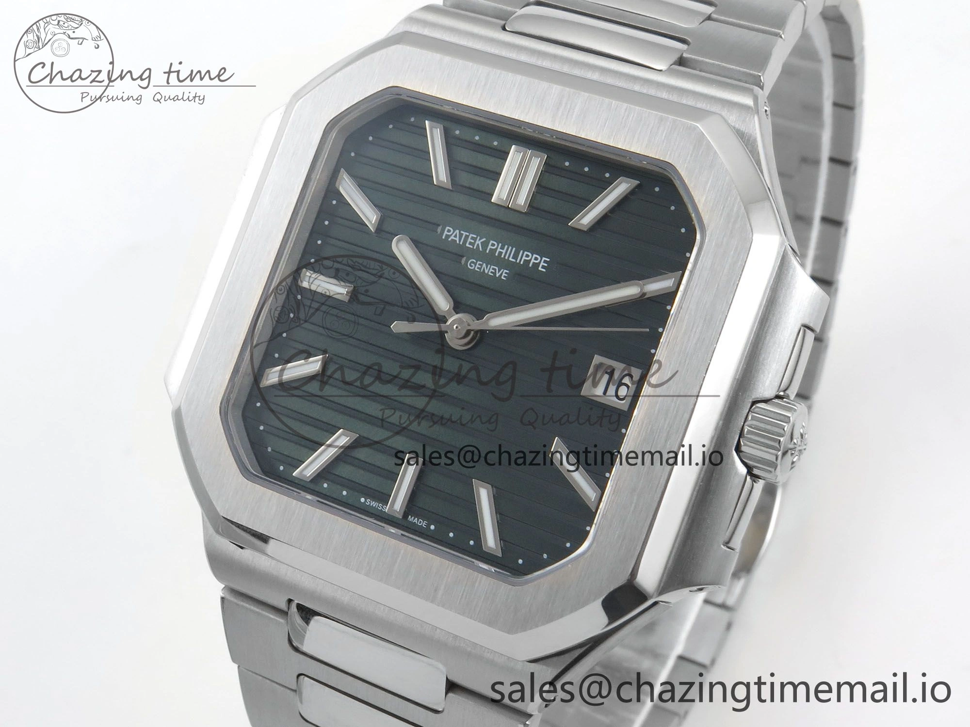 Cubitus 5821 SS PPF Best Edition Green Dial on SS Bracelet A330