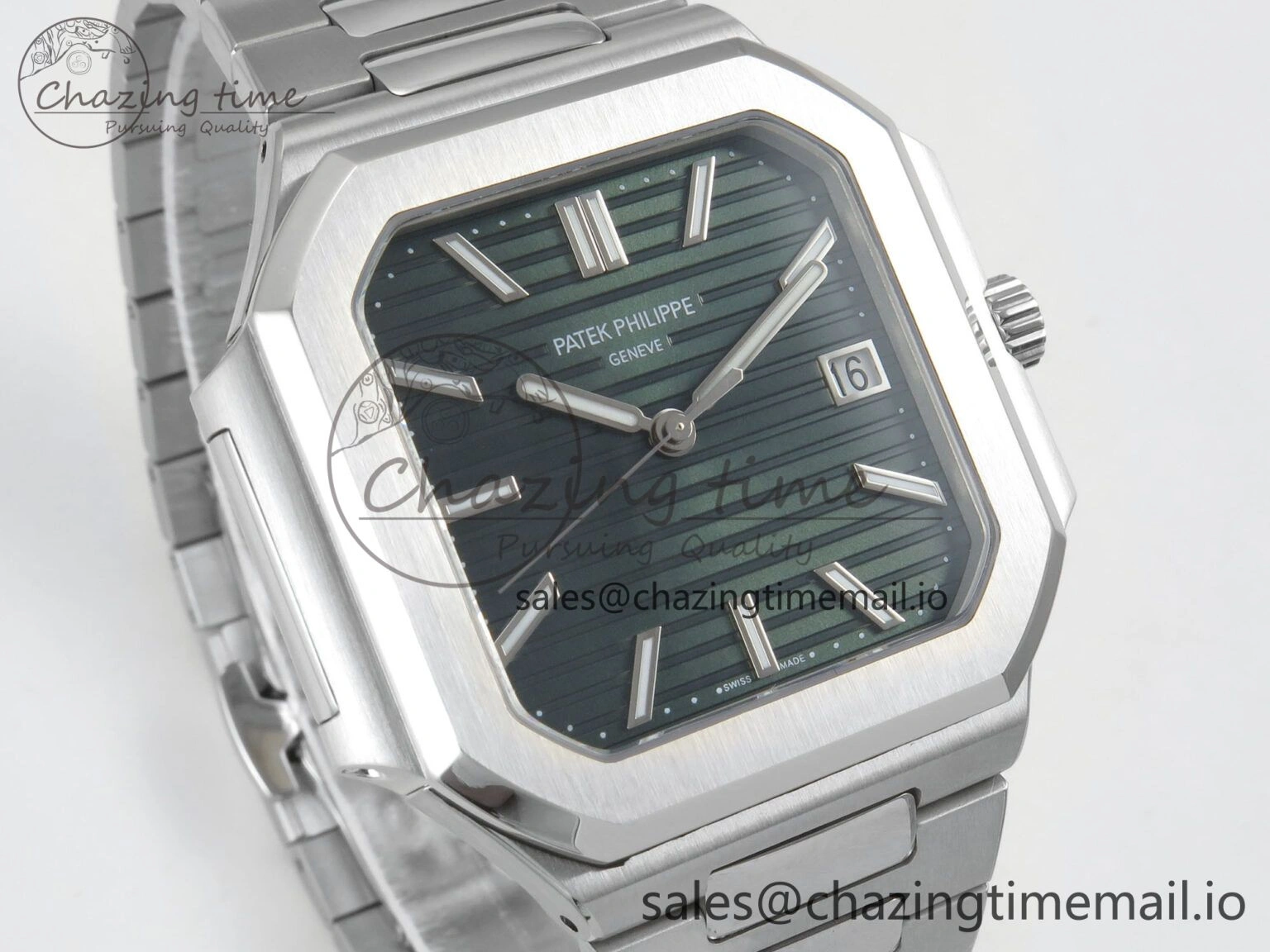 Cubitus 5821 SS PPF Best Edition Green Dial on SS Bracelet A330