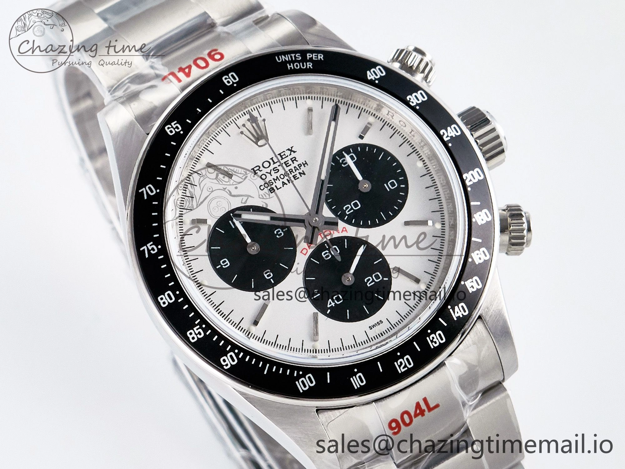 Custom Blaken Daytona Paul Newman 1:1 Best Edition White Dial on SS 904L Bracelet DD4130 Custom Modded