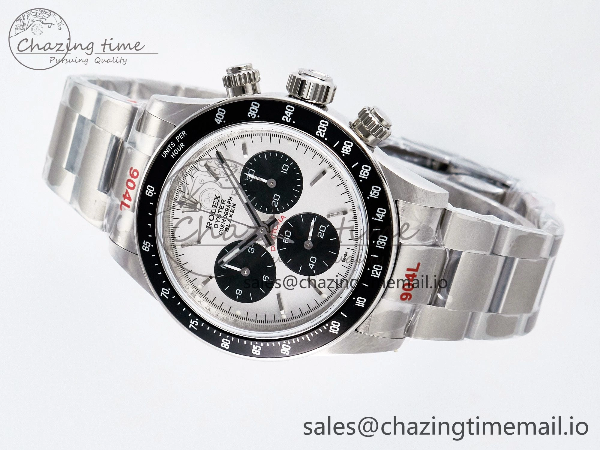 Custom Blaken Daytona Paul Newman 1:1 Best Edition White Dial on SS 904L Bracelet DD4130 Custom Modded