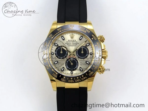 Custom Daytona 116518 APS   RBF 1:1 Best Edition 904L SS Case YG Dial on Oysterflex Strap SH4130 (Gain Weight)