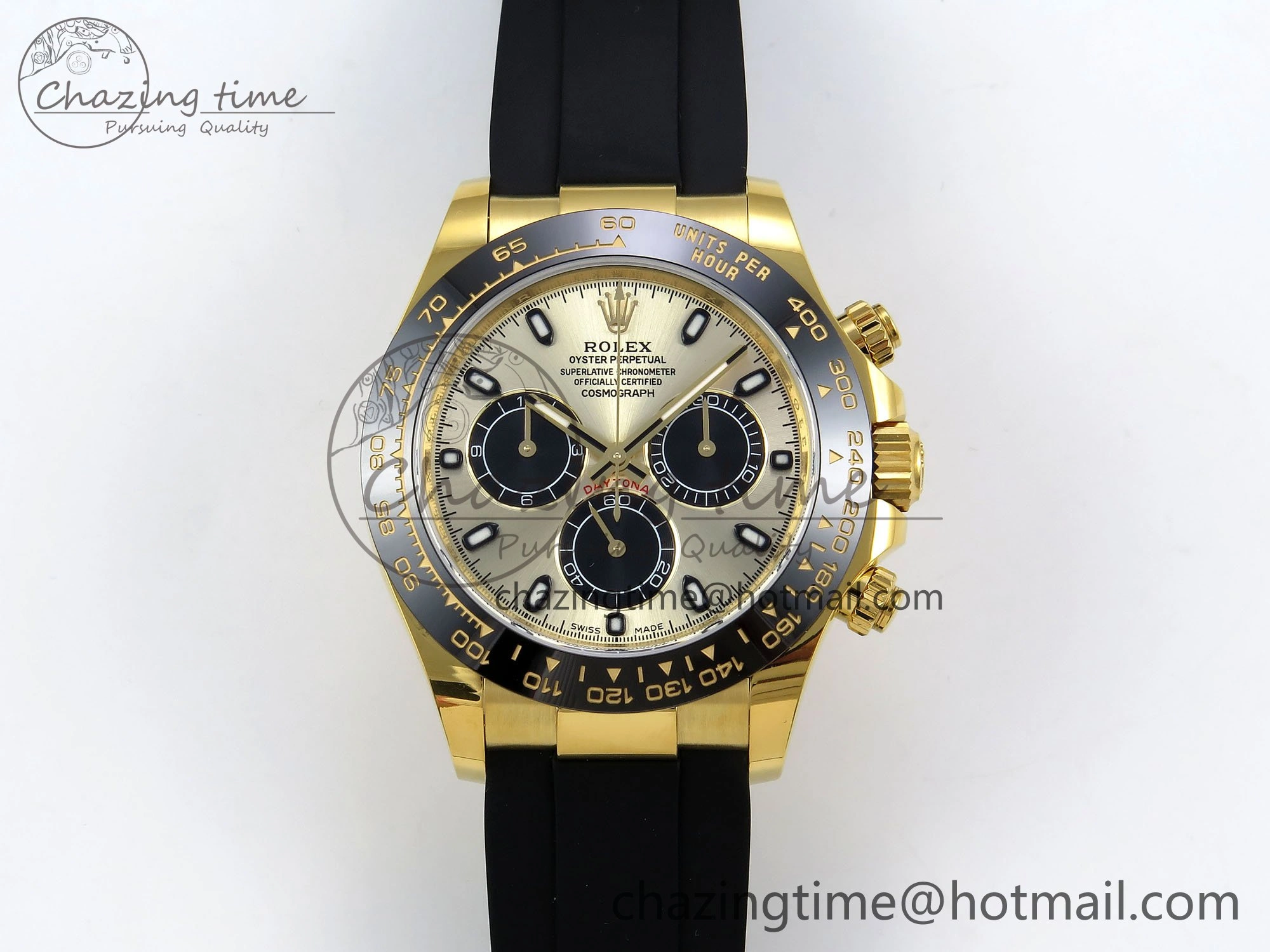 Custom Daytona 116518 APS   RBF 1:1 Best Edition 904L SS Case YG Dial on Oysterflex Strap SH4130 (Gain Weight)