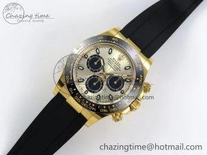 Custom Daytona 116518 APS   RBF 1:1 Best Edition 904L SS Case YG Dial on Oysterflex Strap SH4130 (Gain Weight)