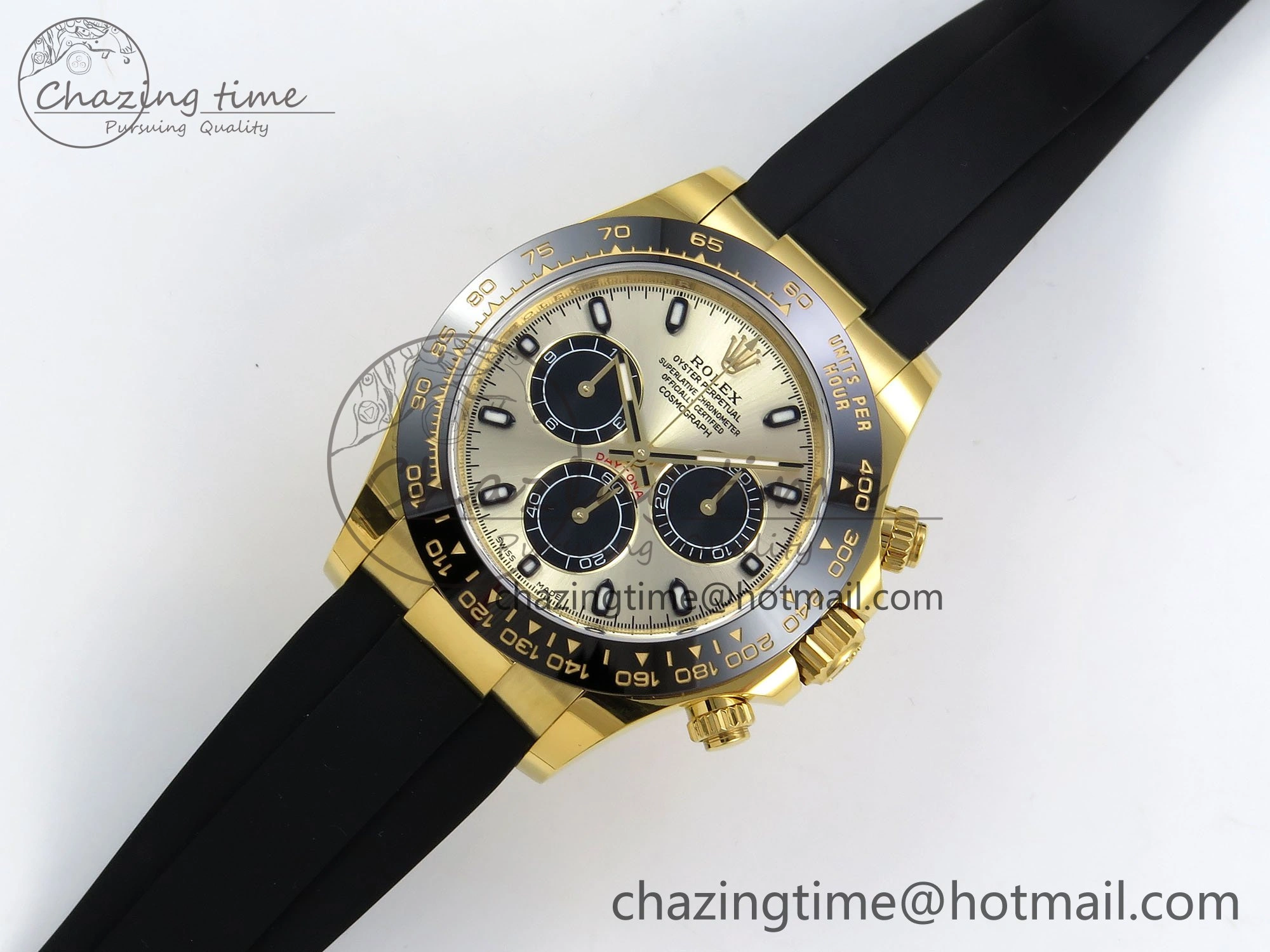 Custom Daytona 116518 APS   RBF 1:1 Best Edition 904L SS Case YG Dial on Oysterflex Strap SH4130 (Gain Weight)