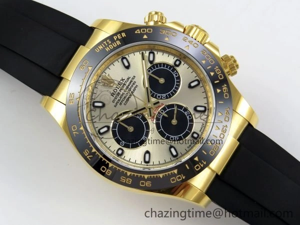 Custom Daytona 116518 APS   RBF 1:1 Best Edition 904L SS Case YG Dial on Oysterflex Strap SH4130 (Gain Weight)