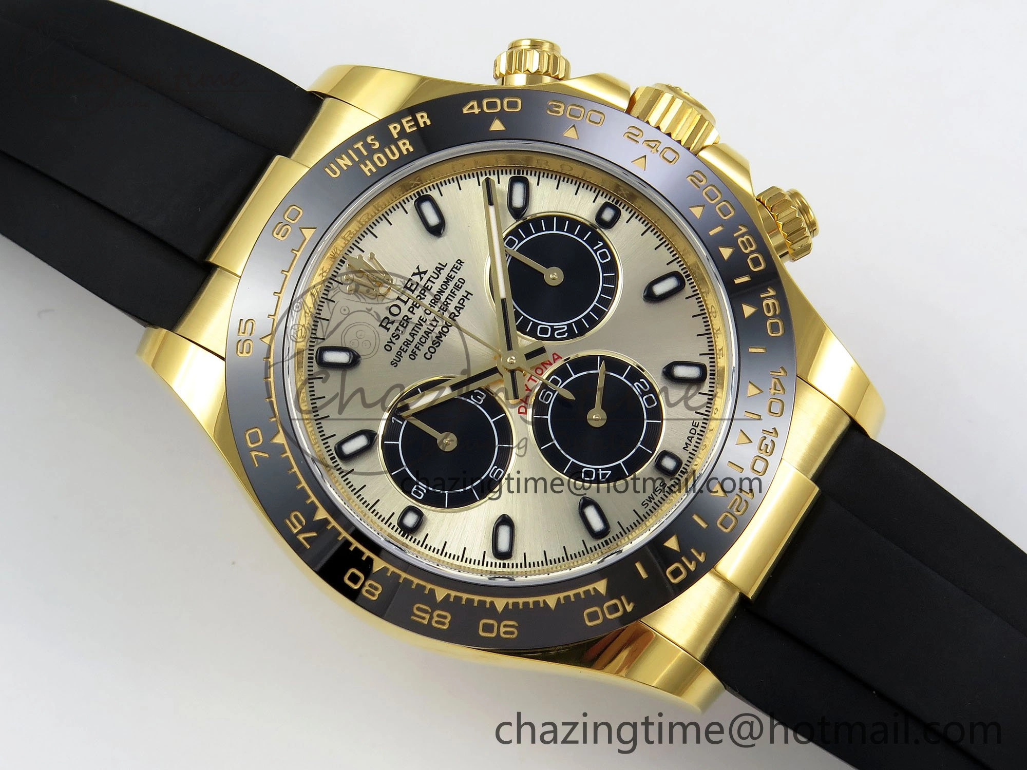 Custom Daytona 116518 APS   RBF 1:1 Best Edition 904L SS Case YG Dial on Oysterflex Strap SH4130 (Gain Weight)