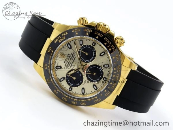 Custom Daytona 116518 APS   RBF 1:1 Best Edition 904L SS Case YG Dial on Oysterflex Strap SH4130 (Gain Weight)
