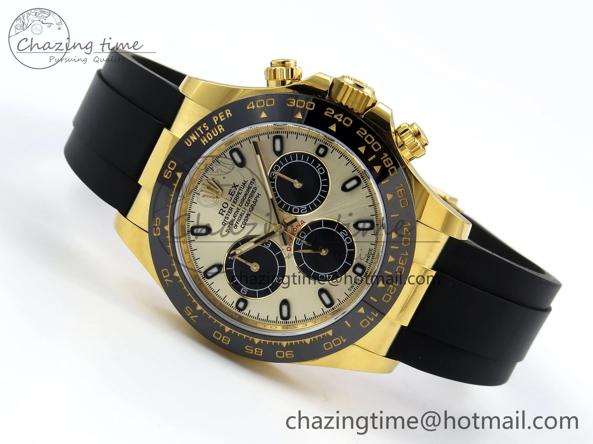 Custom Daytona 116518 APS   RBF 1:1 Best Edition 904L SS Case YG Dial on Oysterflex Strap SH4130 (Gain Weight)