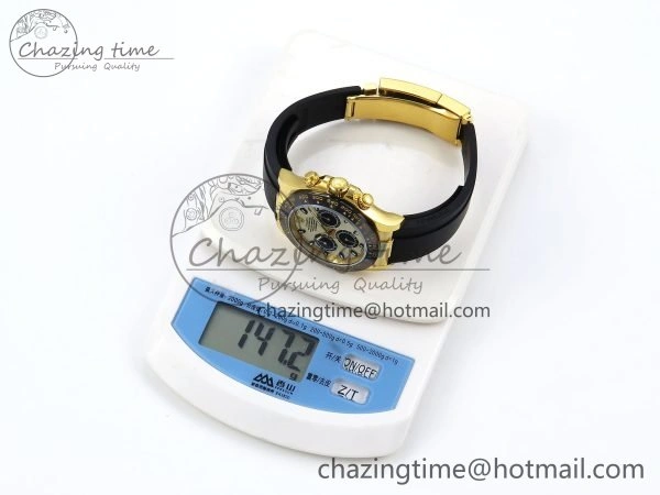 Custom Daytona 116518 APS   RBF 1:1 Best Edition 904L SS Case YG Dial on Oysterflex Strap SH4130 (Gain Weight)