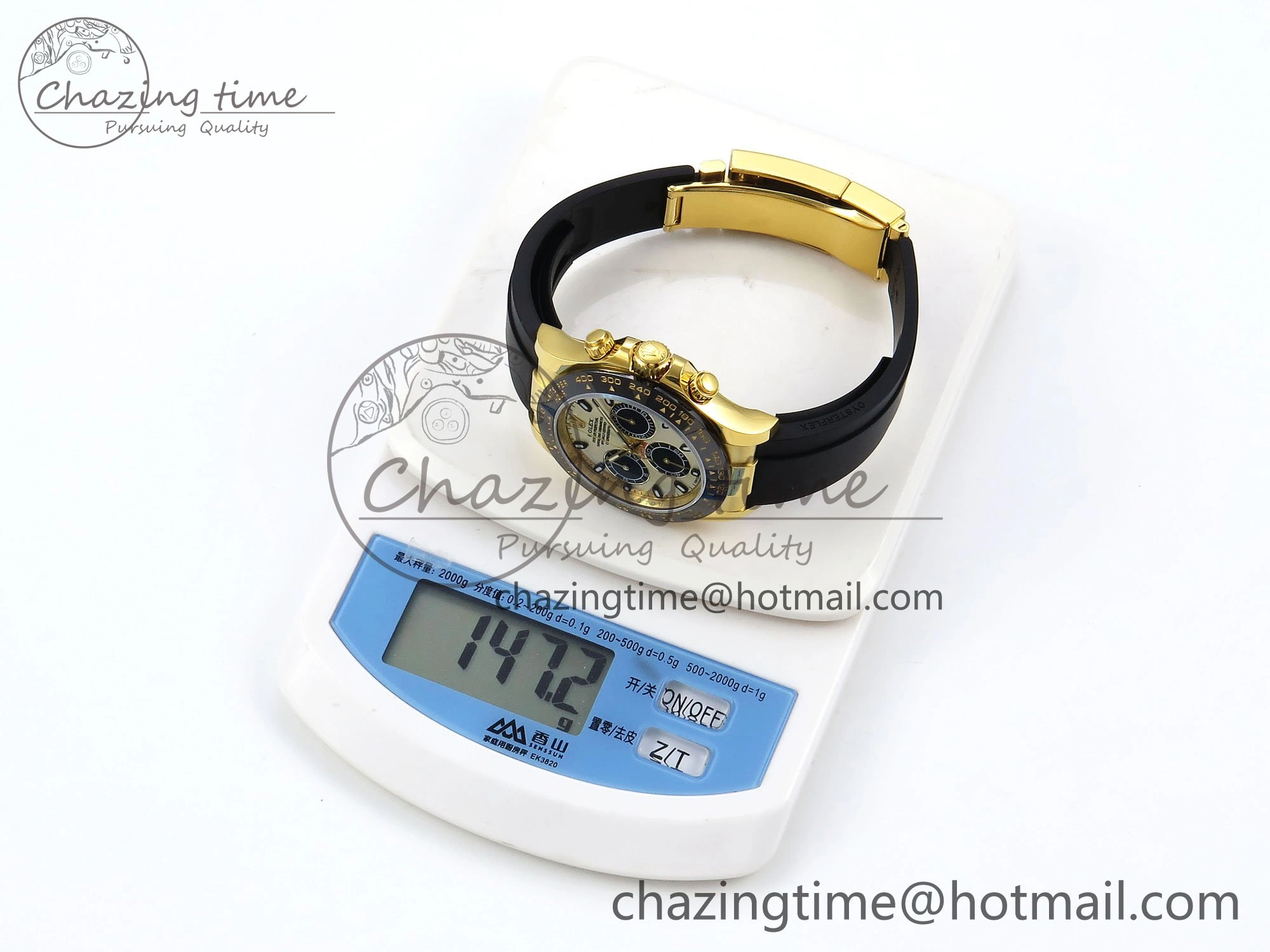 Custom Daytona 116518 APS   RBF 1:1 Best Edition 904L SS Case YG Dial on Oysterflex Strap SH4130 (Gain Weight)