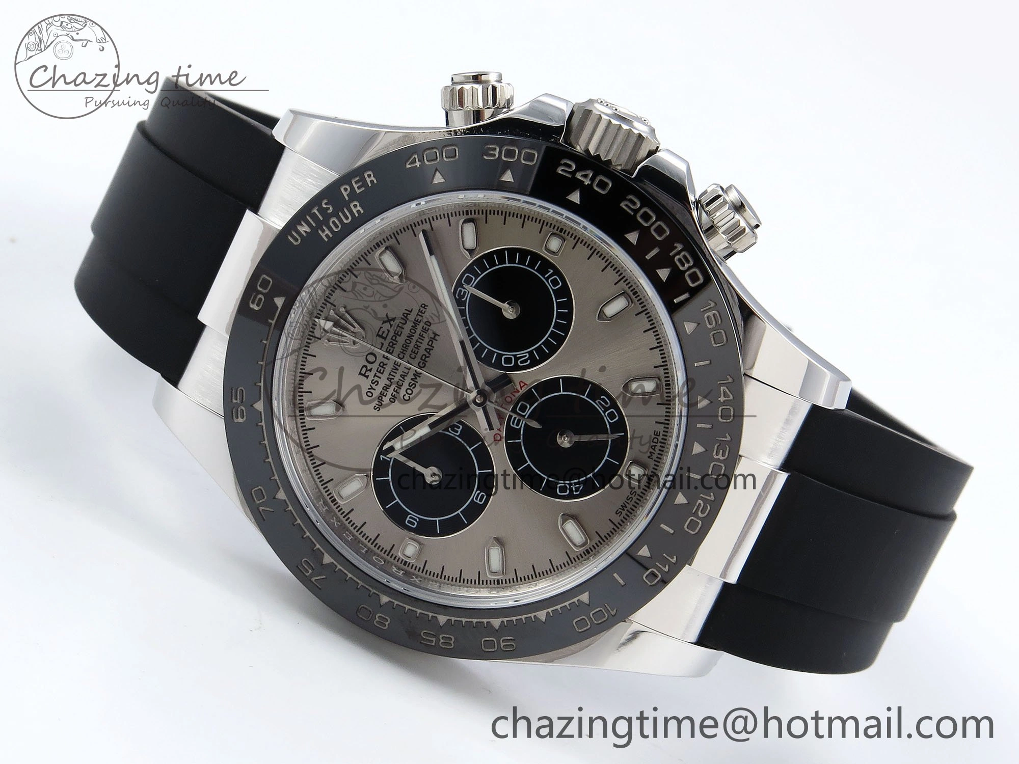 Custom Daytona 116519 APS RBF 1:1 Best Edition 904L SS Case Grey Dial on Oysterflex Strap SH4130 (Gain Weight)