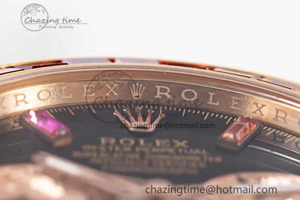 Custom Daytona 116595 RBOW Rainbow Clean Best Edition Black RG Dial on RG Bracelet SA4130
