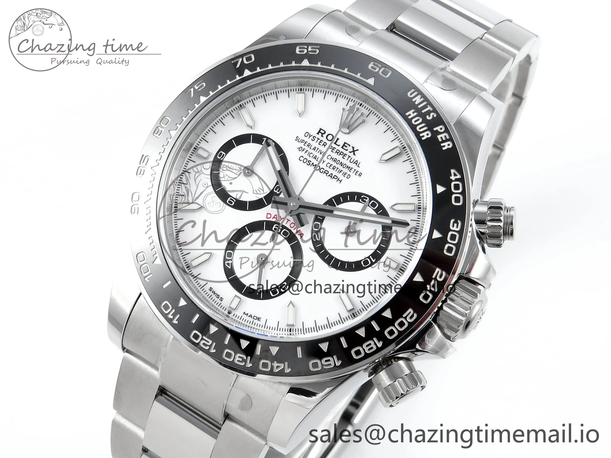 Custom Daytona 126500 1:1 Best Edition White Dial on SS 904L Bracelet Custom Modded PPM4131