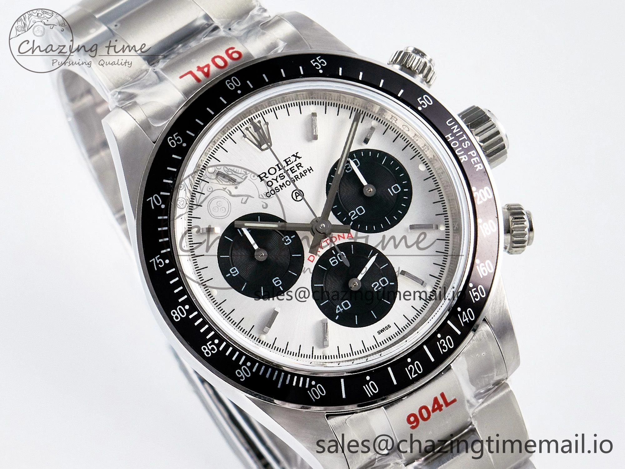 Custom Daytona Paul Newman 1:1 Best Edition White Dial on SS 904L Bracelet DD4130 Custom Modded