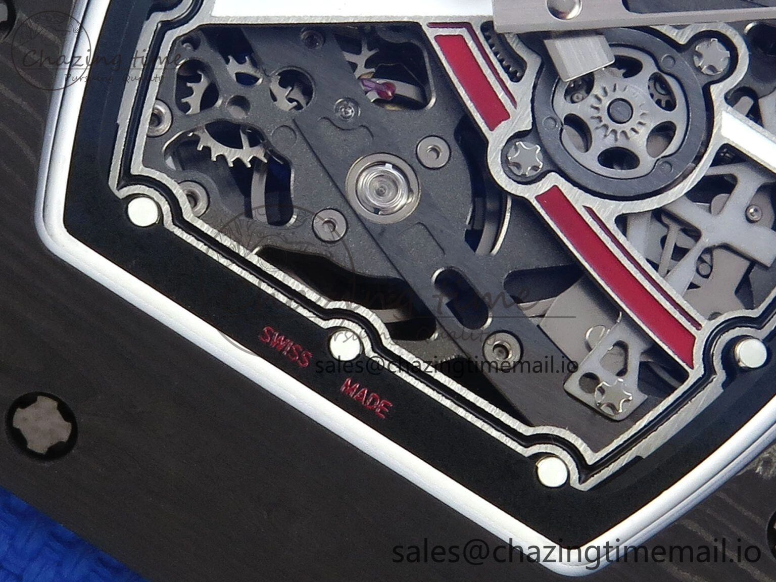 Custom Made RM67-02 Black NTPT France Dial on Blue Nylon strap CRMA7 Clone