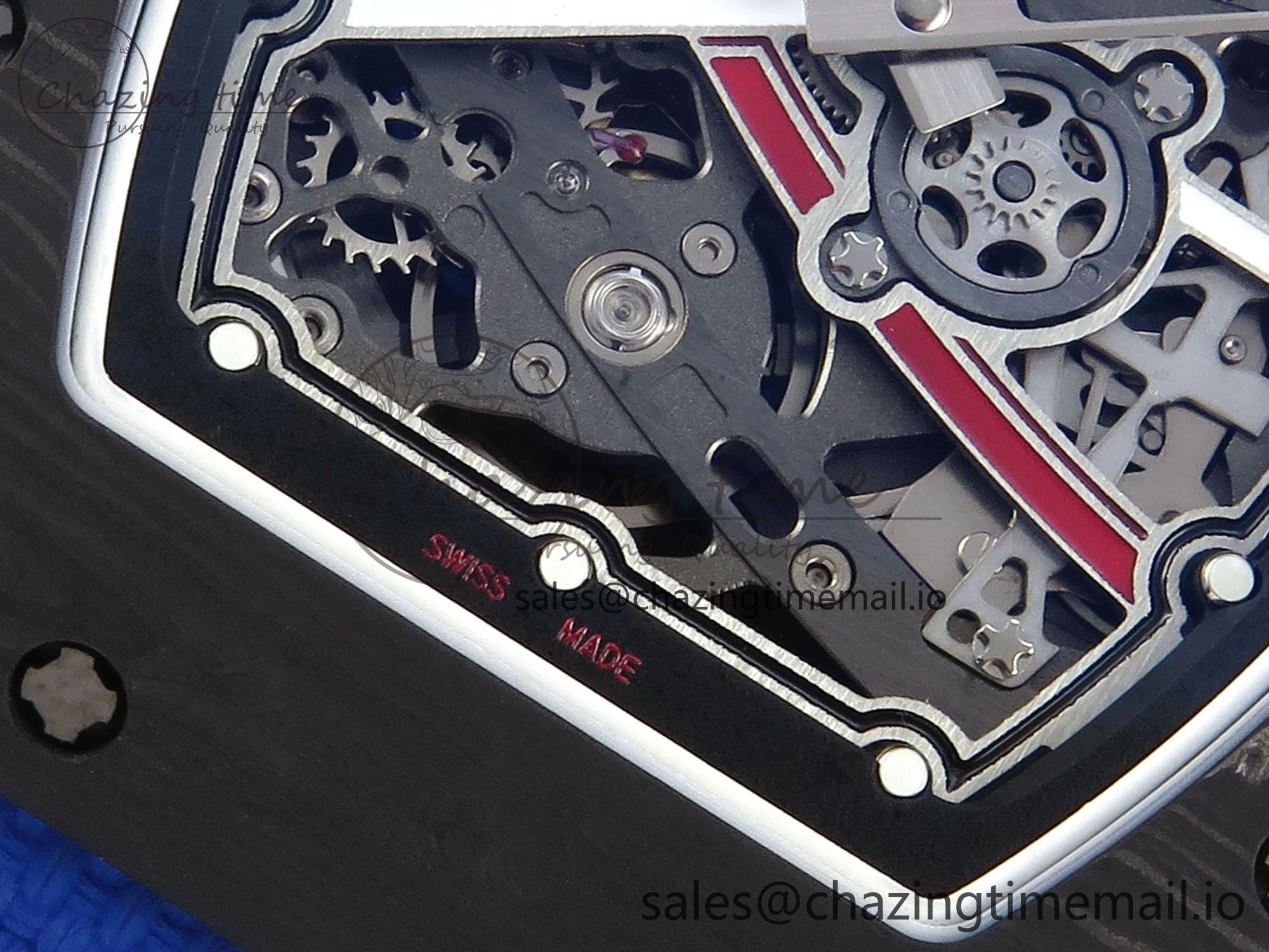 Custom Made RM67-02 Black NTPT France Dial on Blue Nylon strap CRMA7 Clone