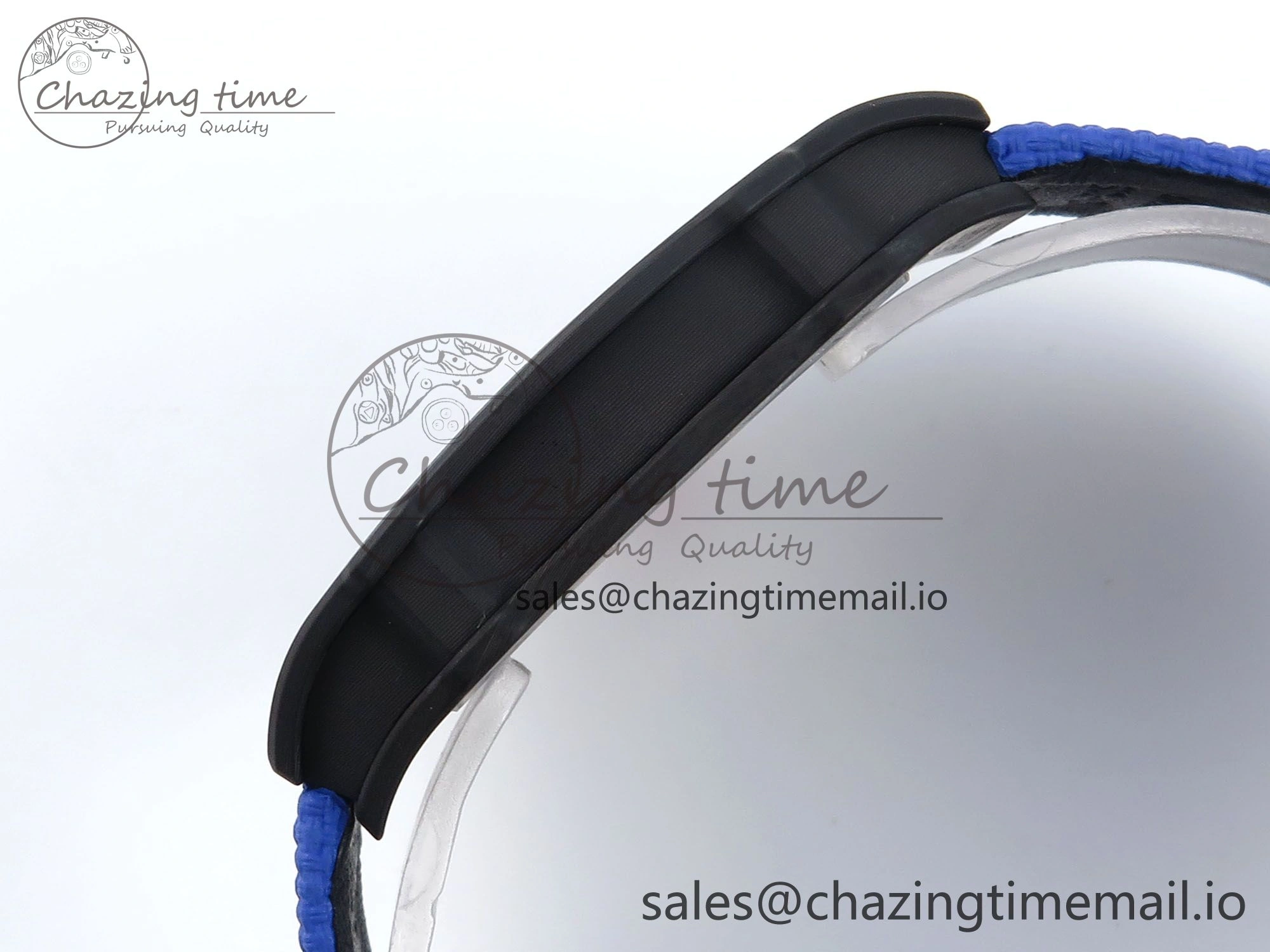 Custom Made RM67-02 Black NTPT France Dial on Blue Nylon strap CRMA7 Clone