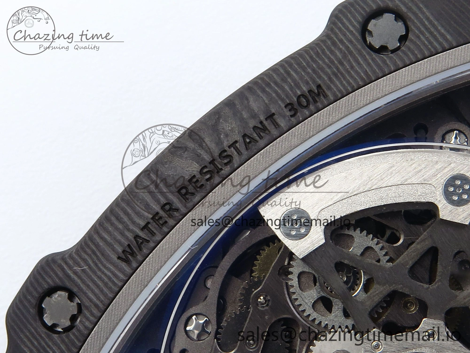 Custom Made RM67-02 Black NTPT France Dial on Blue Nylon strap CRMA7 Clone