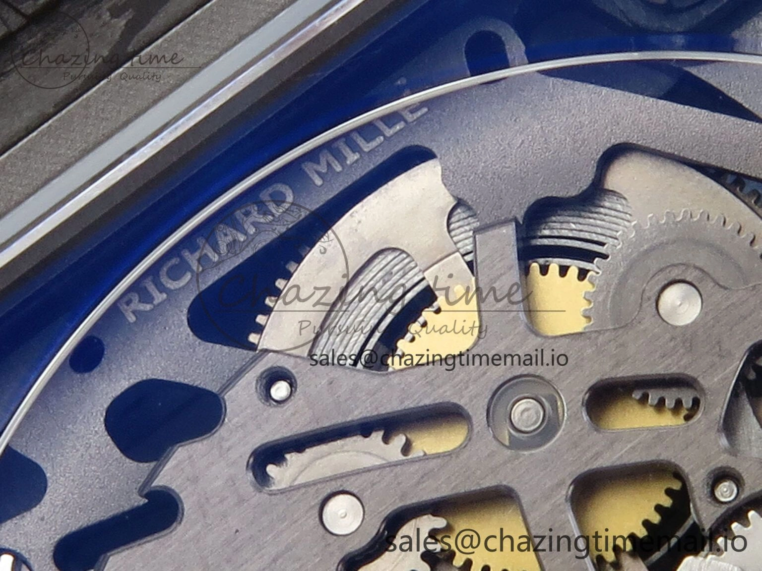 Custom Made RM67-02 Black NTPT France Dial on Blue Nylon strap CRMA7 Clone
