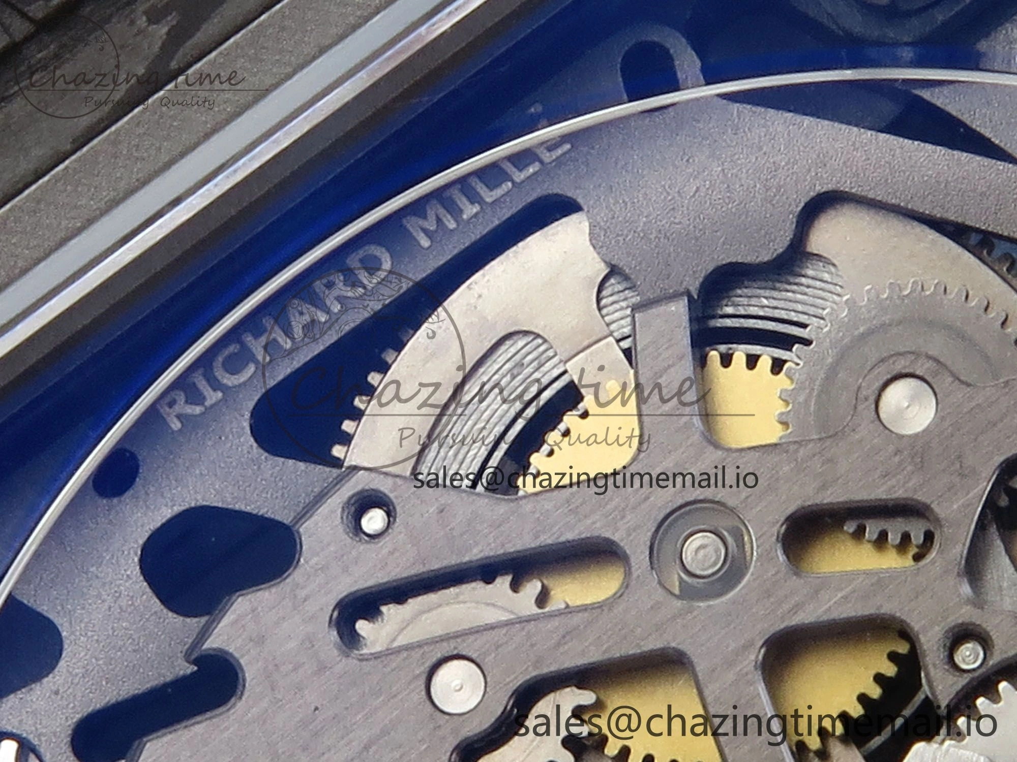 Custom Made RM67-02 Black NTPT France Dial on Blue Nylon strap CRMA7 Clone