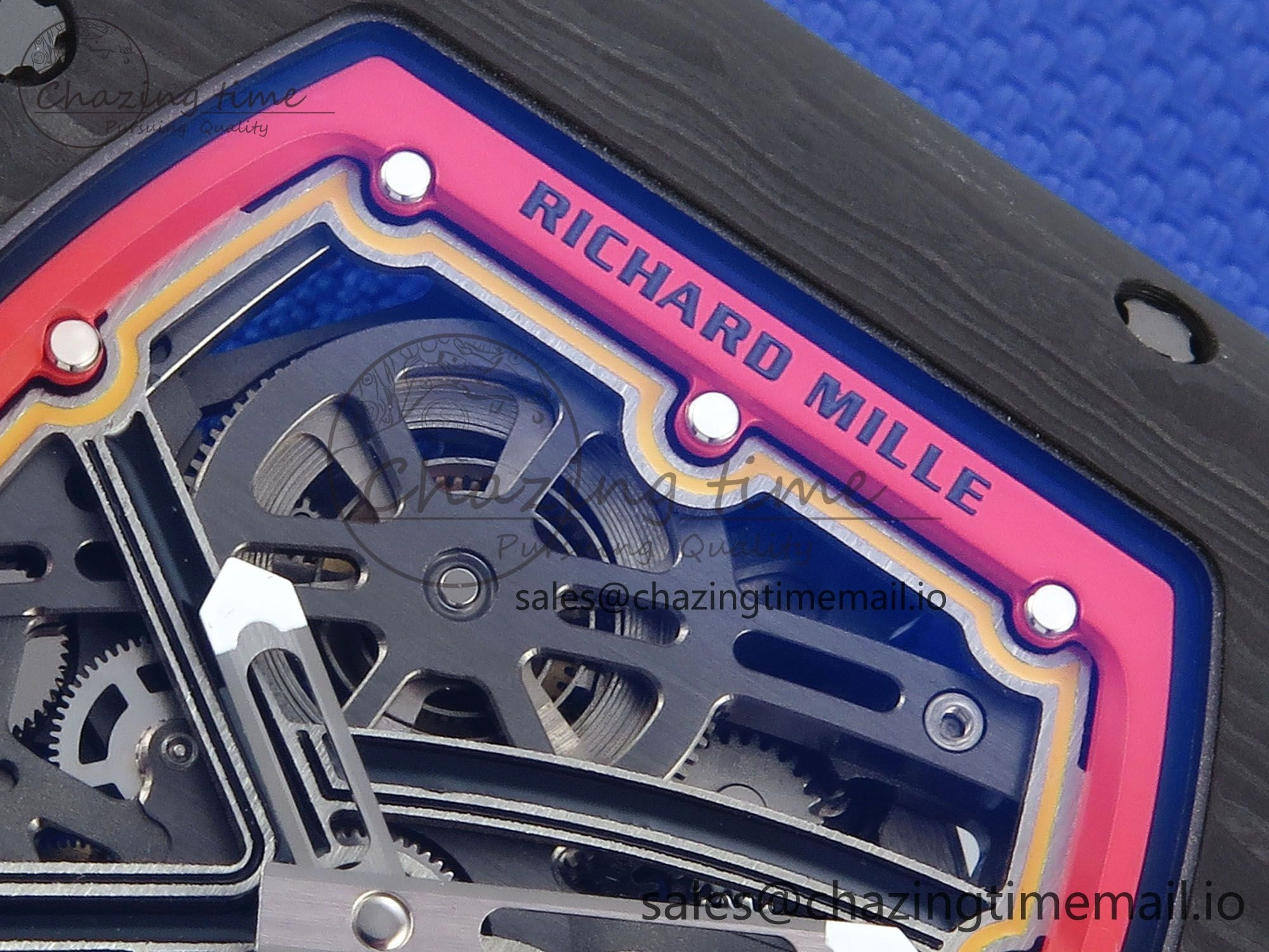 Custom Made RM67-02 Black NTPT Germany Dial on Blue Nylon strap CRMA7 Clone