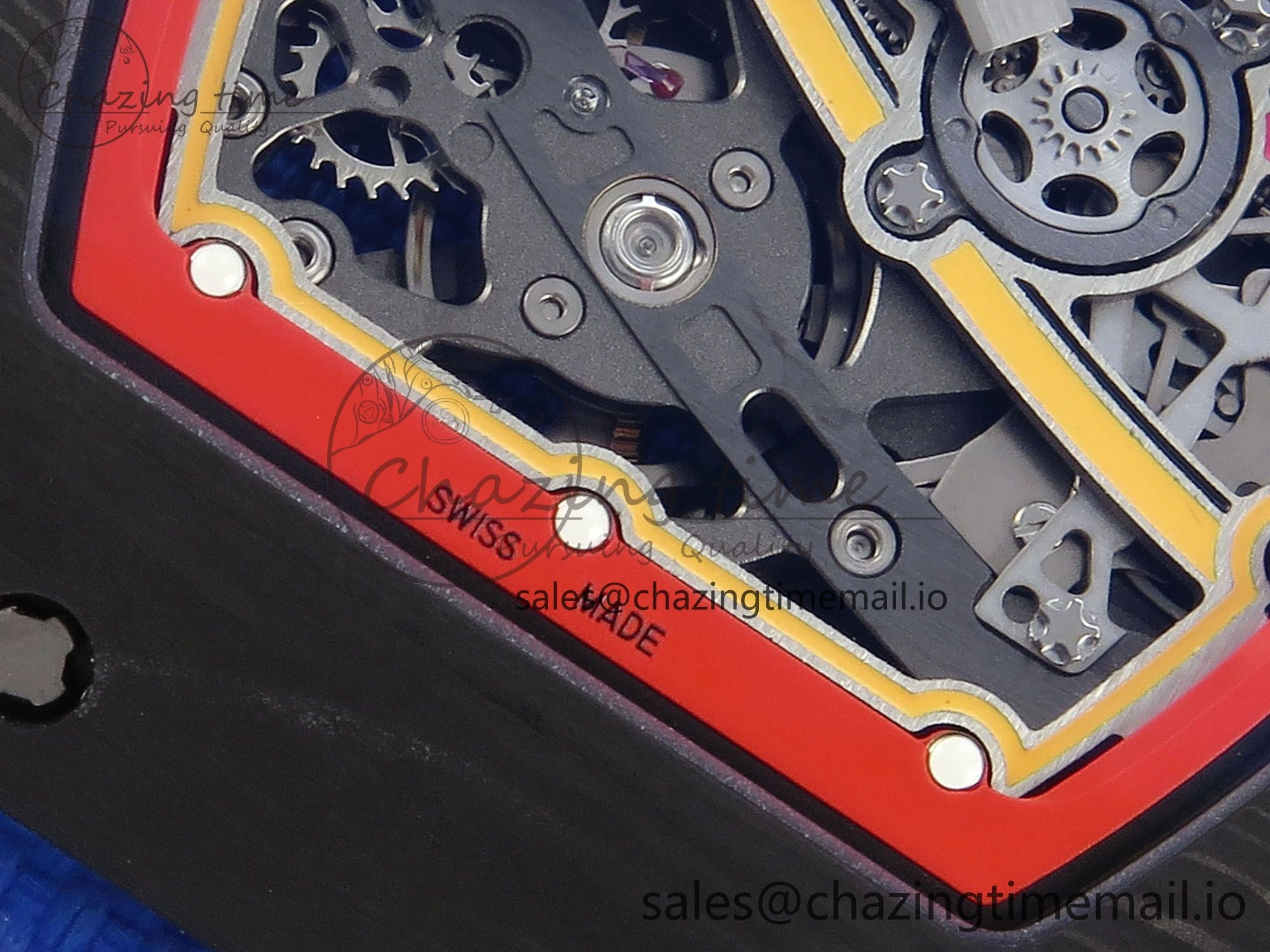 Custom Made RM67-02 Black NTPT Germany Dial on Blue Nylon strap CRMA7 Clone
