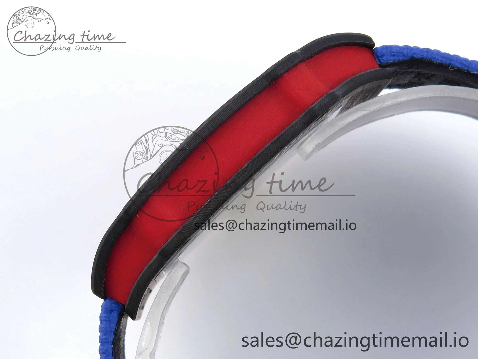Custom Made RM67-02 Black NTPT Germany Dial on Blue Nylon strap CRMA7 Clone