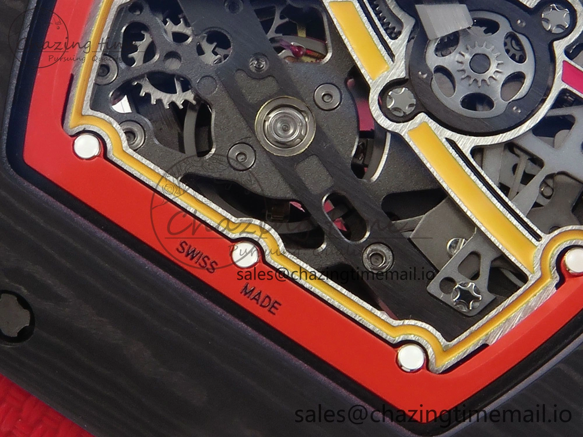 Custom Made RM67-02 Black NTPT Germany Dial on Red Nylon strap CRMA7 Clone