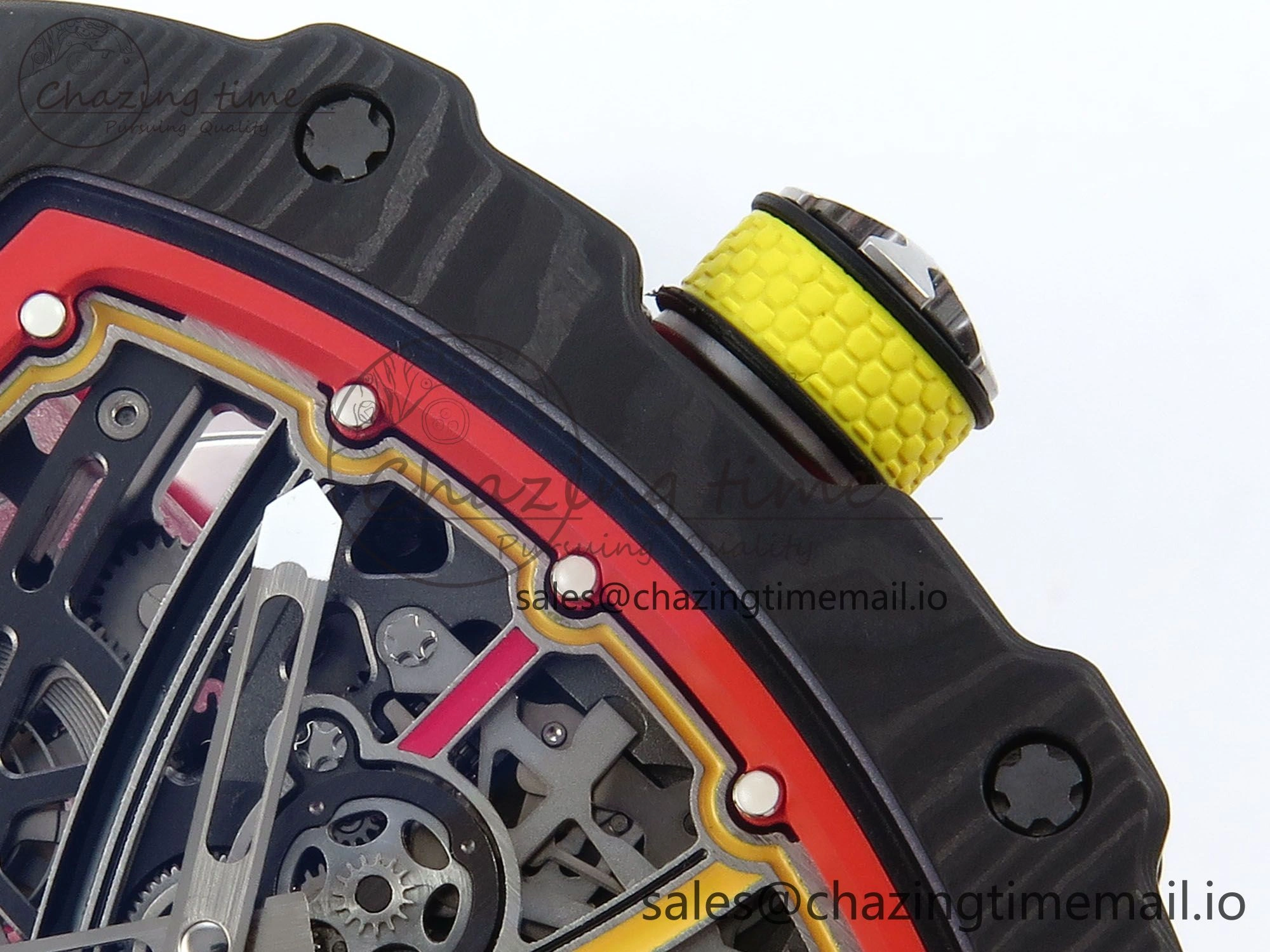 Custom Made RM67-02 Black NTPT Germany Dial on Red Nylon strap CRMA7 Clone