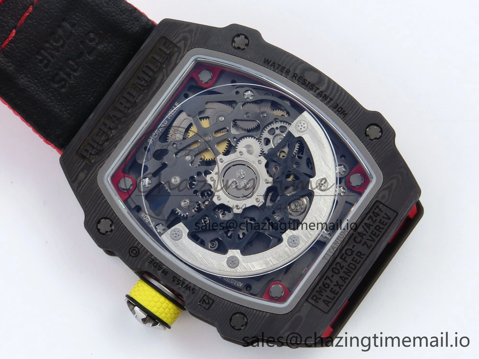 Custom Made RM67-02 Black NTPT Germany Dial on Red Nylon strap CRMA7 Clone