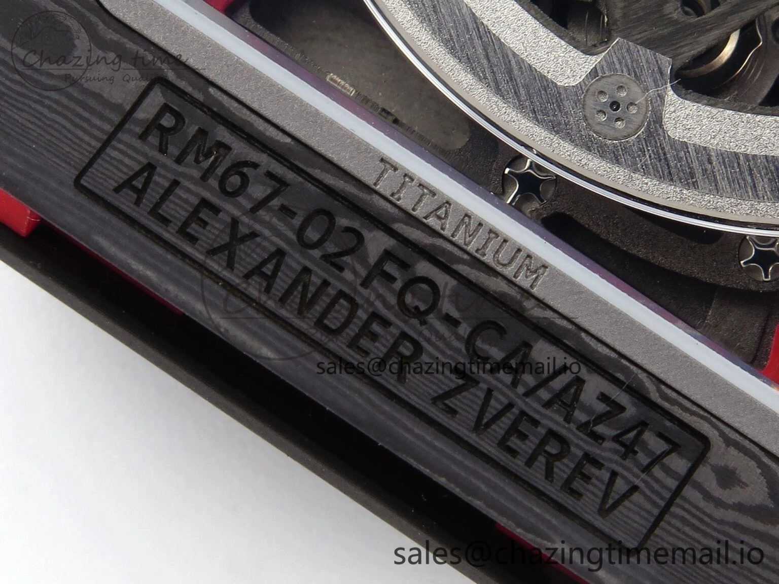 Custom Made RM67-02 Black NTPT Germany Dial on Red Nylon strap CRMA7 Clone