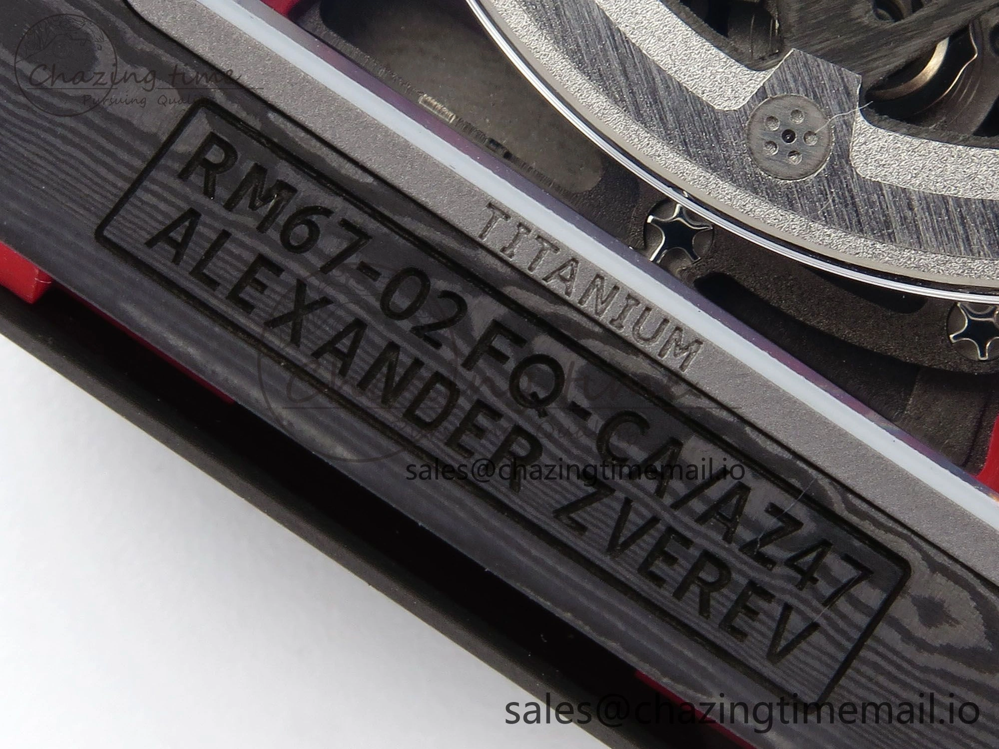 Custom Made RM67-02 Black NTPT Germany Dial on Red Nylon strap CRMA7 Clone