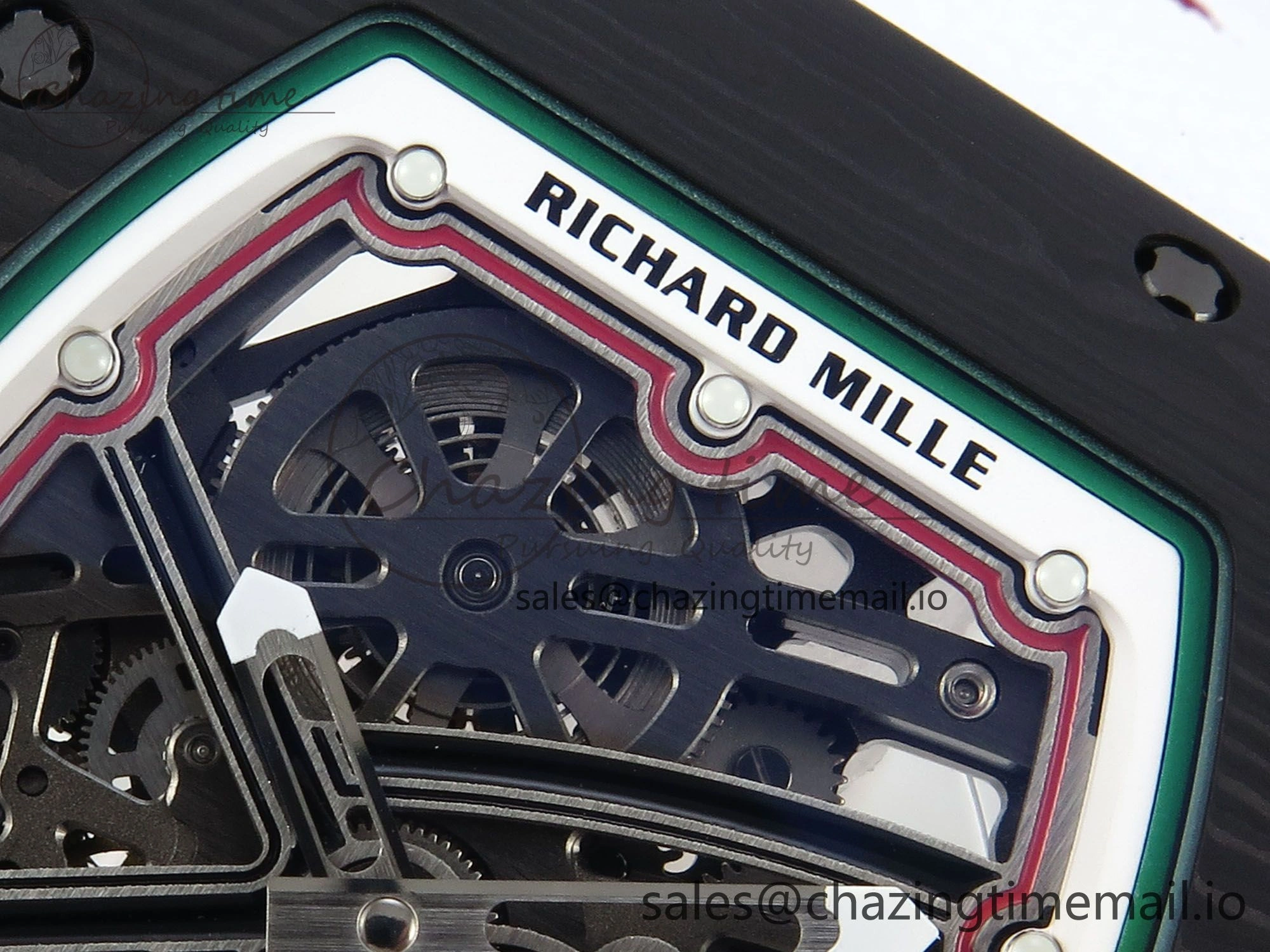 Custom Made RM67-02 Black NTPT Italy Dial on White Nylon strap CRMA7 Clone