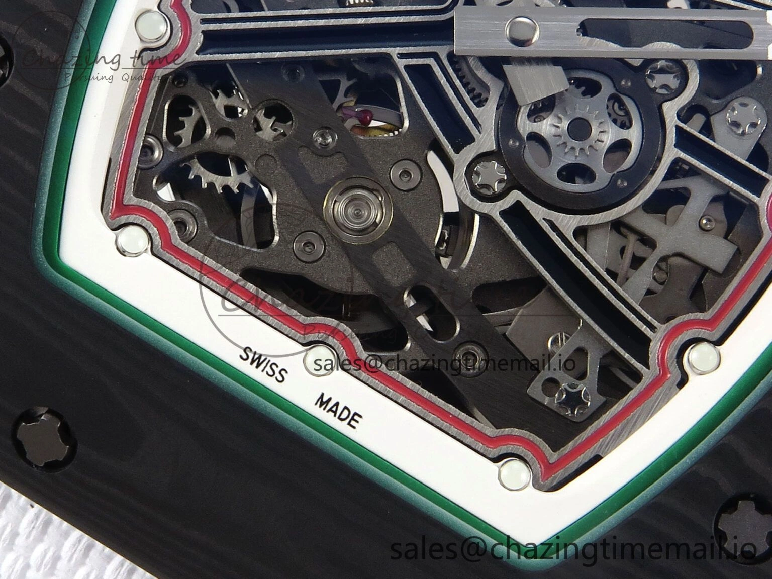 Custom Made RM67-02 Black NTPT Italy Dial on White Nylon strap CRMA7 Clone