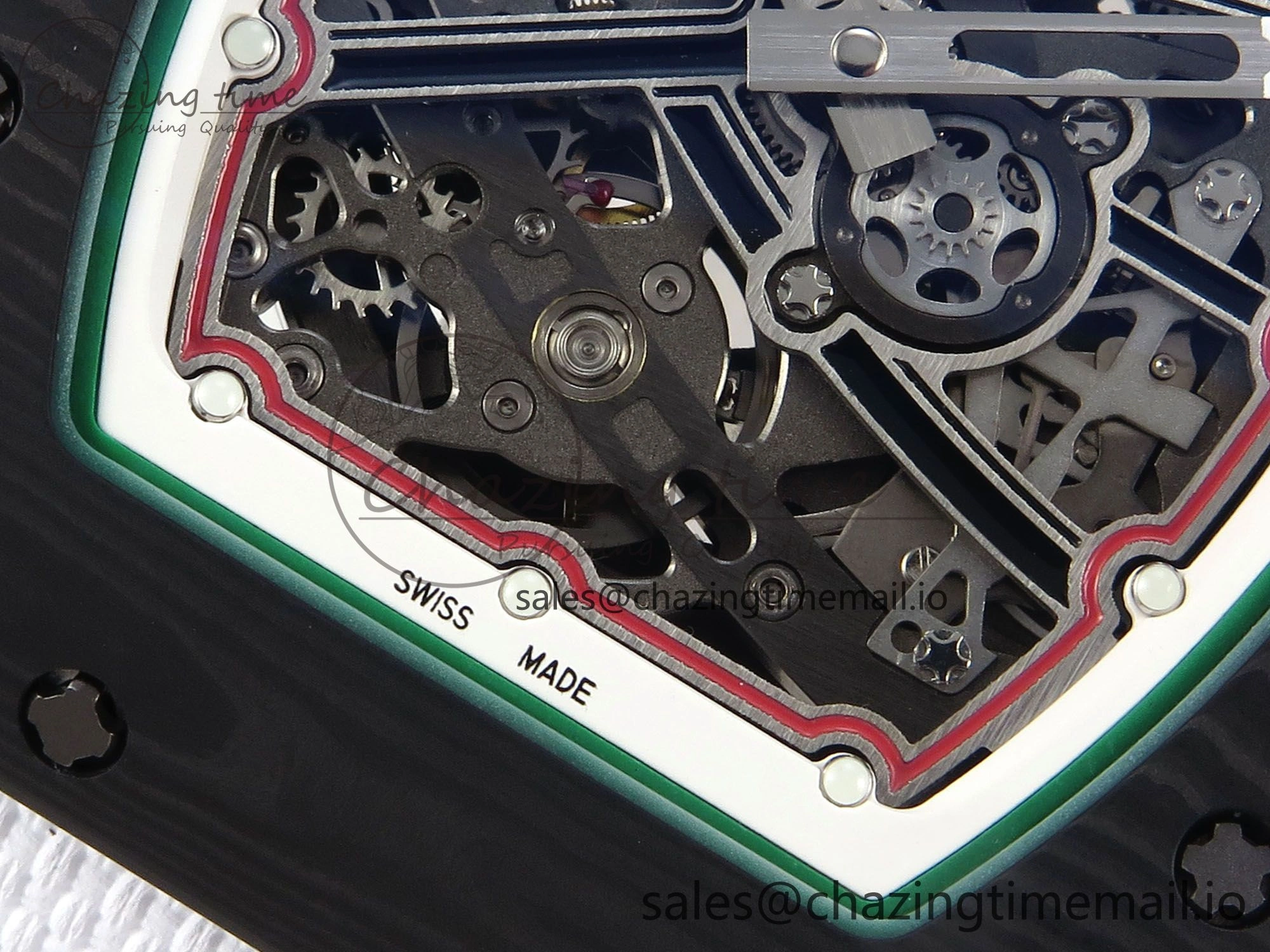 Custom Made RM67-02 Black NTPT Italy Dial on White Nylon strap CRMA7 Clone