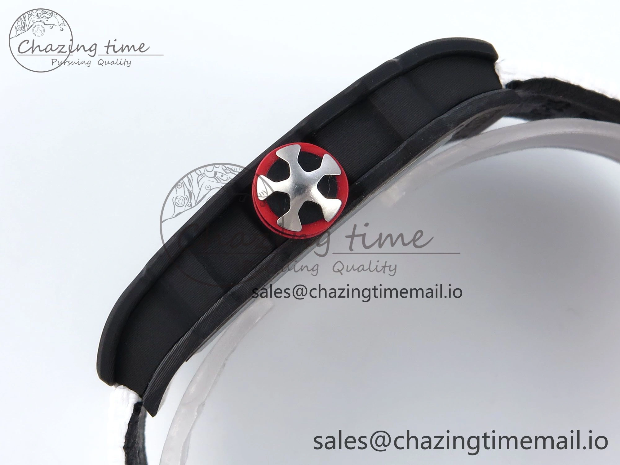Custom Made RM67-02 Black NTPT Italy Dial on White Nylon strap CRMA7 Clone