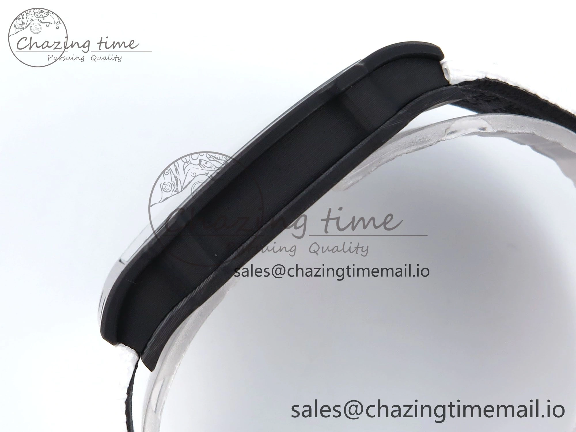 Custom Made RM67-02 Black NTPT Italy Dial on White Nylon strap CRMA7 Clone