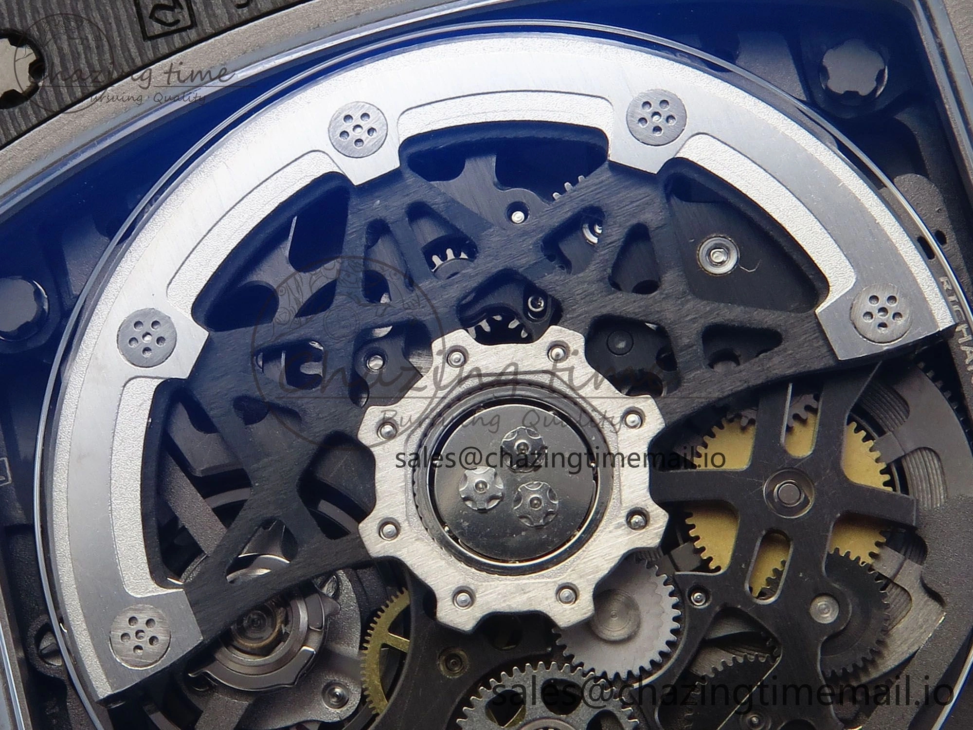 Custom Made RM67-02 Black NTPT Italy Dial on White Nylon strap CRMA7 Clone