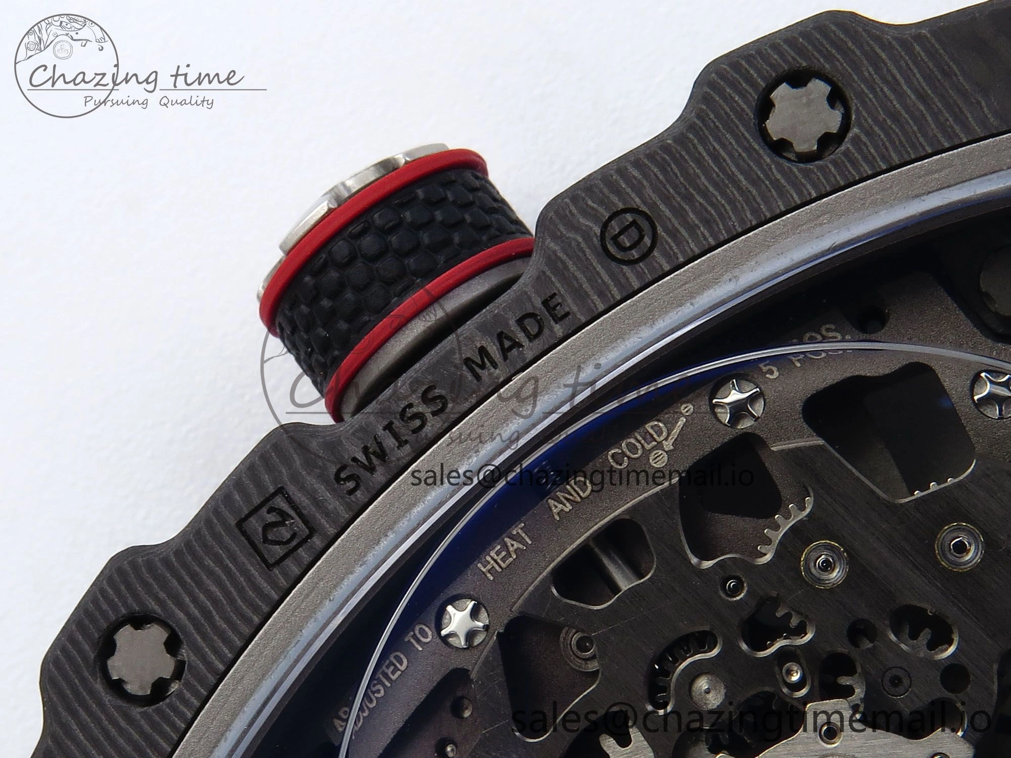 Custom Made RM67-02 Black NTPT Italy Dial on White Nylon strap CRMA7 Clone