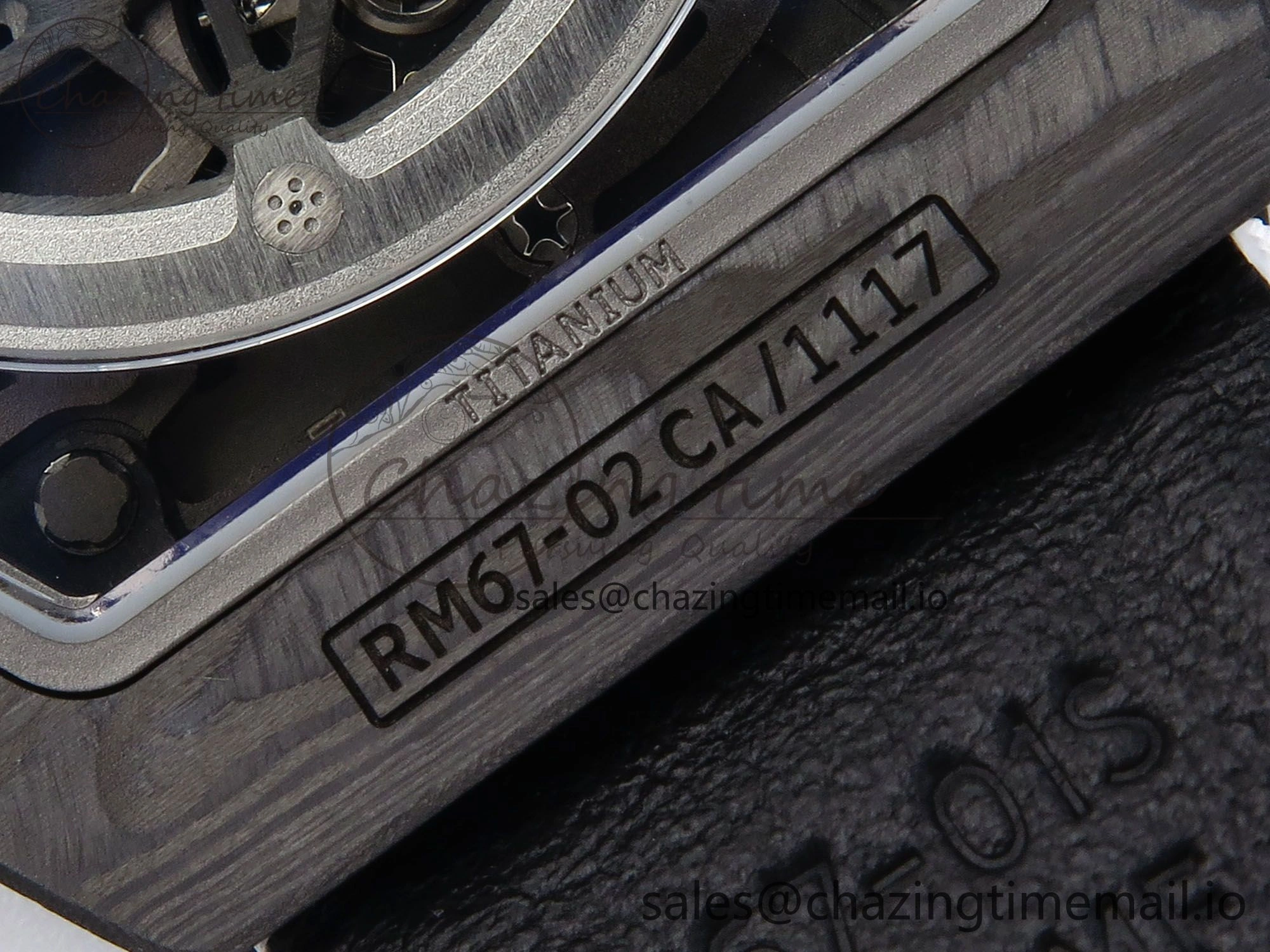 Custom Made RM67-02 Black NTPT Italy Dial on White Nylon strap CRMA7 Clone