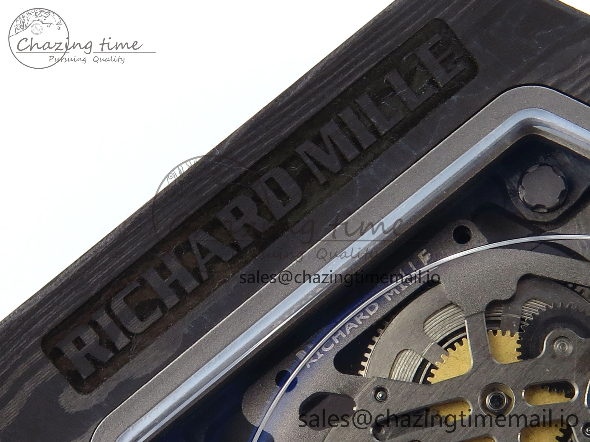Custom Made RM67-02 Black NTPT Italy Dial on White Nylon strap CRMA7 Clone